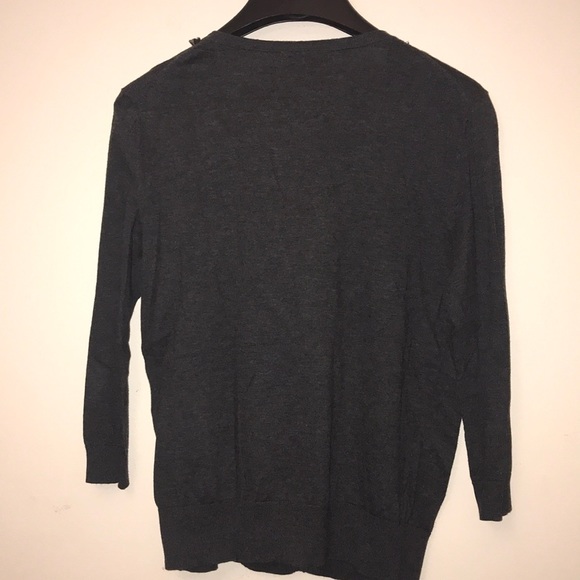 ANN TAYLOR LOFT JEWELED COTTON V-NECK CARDIGAN M - Picture 4 of 4